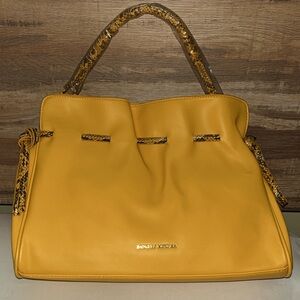 Badgley Mischka Yellow Shoulder Bag Approx. 12 x 10 x 4